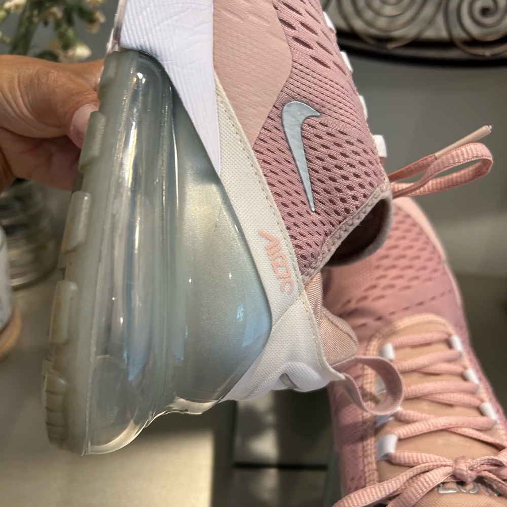 Nike Women's Air Max 270 Sneakers — Rose Pink and White - Picture 11 of 11